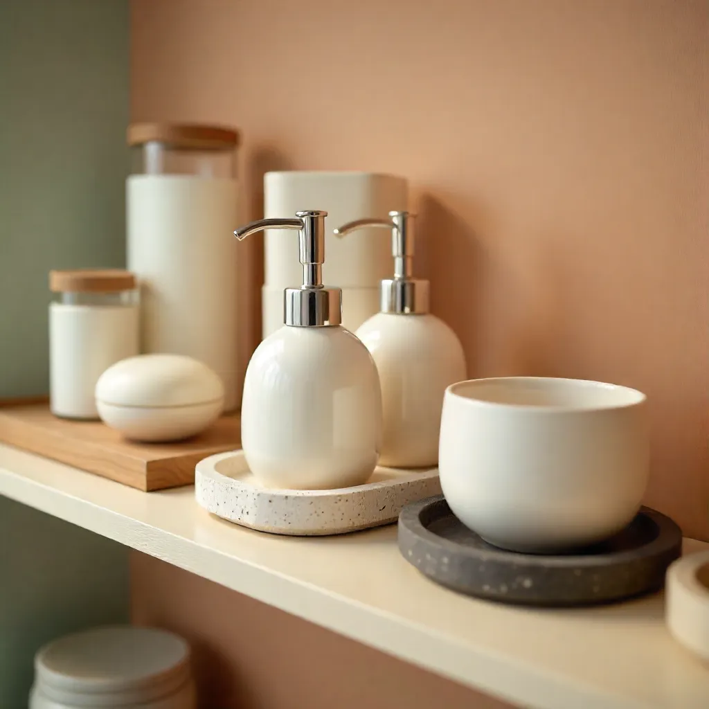 Baño minimalista con accesorios elegantes